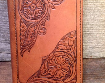 Mini Portfolio for 5X8" Pad Hand Carved Leather