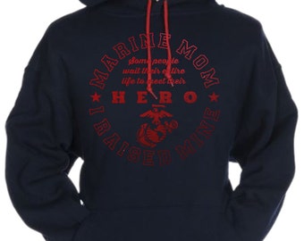 marine mom hooded sweatshirt