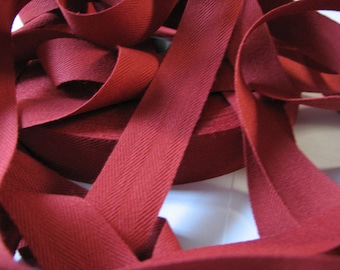 Ribbon by the yard red Tomette cotton twill