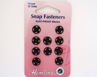 Color black - 001843 11mm snaps