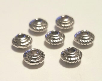 Silver Spacer Beads - 100 pcs. - Bicone Spacer Beads - Spacer Beads - Antiqued Silver Beads - Silver Bead Spacer - Bead Spacer