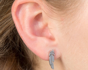 Feather Stainless Steel Earrings