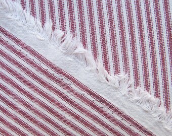 Japanese Red Ticking Cotton Fabric By The Yard