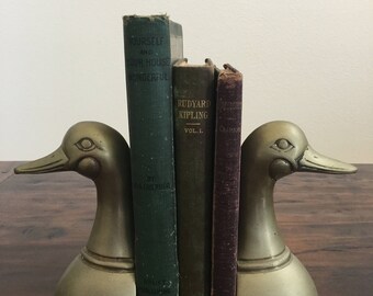 Brass Book Ends Ducks by Leonard Silver MFG Co. 1960