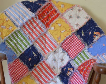 Sarah Jane Studios Children At Play Stroller Sized Rag Quilt