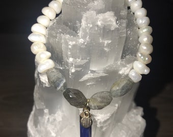 Pearls/ labradorite bracelet