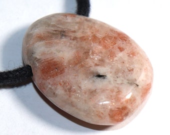 Sunstone on leather strap / cotton cord (necklace)