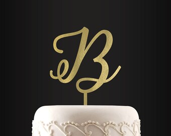 Wedding Cake Topper, Custom Letter Cake Topper, Last Name Initial, Monogram, Letter B, Cake Topper, Anniversary, Engagement