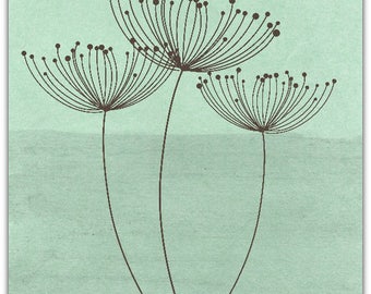 The dandelion original greeting card handmade 15cm x 15cm