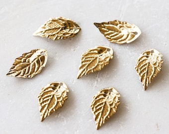 2167 Gold Pendant 18x10 mm Leaves pendant Golden pendant Metal findings Pendant for jewelry Jewelry component Metal leaf Pendant 60 pcs