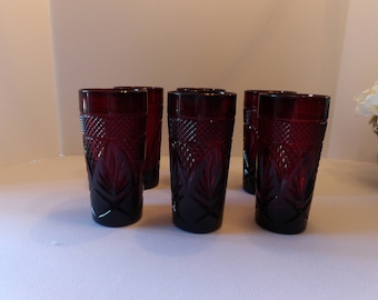 Cris d'Arques Durand Ruby Red Glasses (Set of 6)