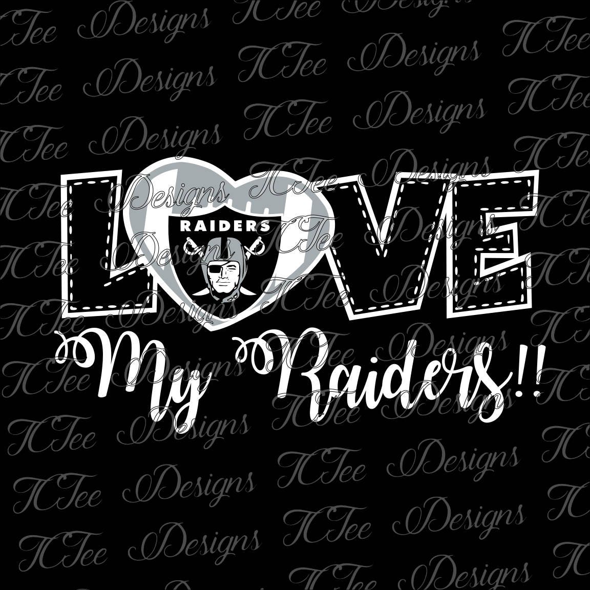 Love My Raiders Oakland Raiders Football SVG Design
