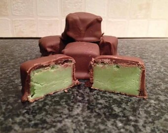 Fudge pieces covered in chocolate
