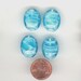 4 Vintage Deep Aqua Givre & White Marble Like Glass Beads Approximately 19 - 20mm No. 102D
