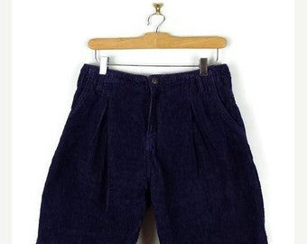 ON SALE Vintage Purple Corduroy High waist Flare Shorts from 90's/W27*