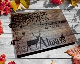 Rustic Wedding Guest Book / Harry Potter Guest Book Wood