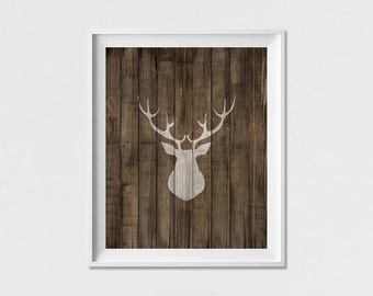 Deer art print, poster, Deer Wall Art, Deer Antlers, wall decor, Home decor, Woodlands Decor, Wall prints, digital prints, ArtFilesVicky