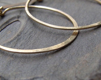 Large Gold Hoop Earrings, Hammered Gold Hoop Earrings, Gold Hoop Earrings, Simple Hammered Hoops