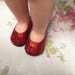 14 inch doll shoes red glitter slip on shoes for Wellie Wisher dolls accessories for 14.5 in dolls