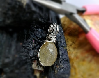 Bon bon pendant of rutile quartz