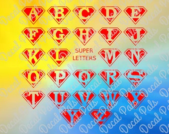 Superman Alphabet | #DP179 | cut design | FCM, SVG, PNG file formats | ***Not a physical item***