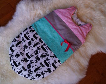 Baby SleepSack / Wearable Blanket - Cats - Pink, Aqua, Grey - Shower - Nursery