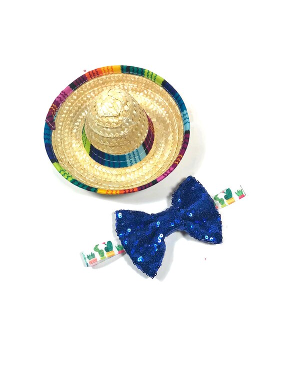 Dog Sombrero || Mini Sombrero || Dog Hat || Straw Hat || Mini Sombrero || Fiesta Party || Fiesta Hat