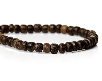 140 Natural brown coconut wood Beads 4mm