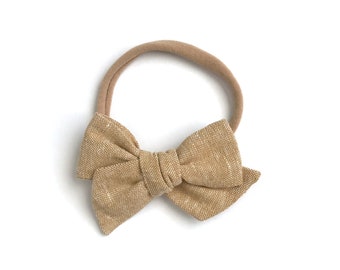 Mini Pinwheel Bow - Flaxen