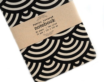 Black Circles Fabric Covered Notebook