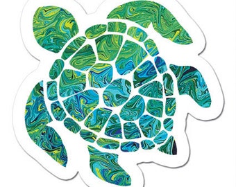 The Mini Sea Turtle Art Sticker