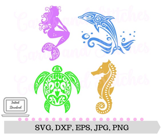 Download Under the Sea SVG Mermaid Dolphin Sea Life SVG Digital