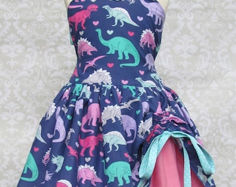 Girls Purple Dinosaur Jurassic Birthday Party Pageant Outfit Tomboy Dress