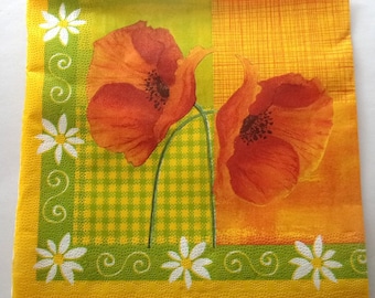 paper poppies and daisies No. 20 napkins 3539