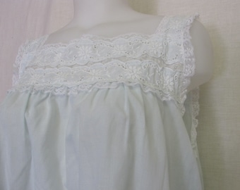 Old Fashioned I Magnin Nightgown Summer Cotton Blend Nightgown Blue Nightgown Barbizon