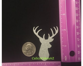 Deer Head With Antlers Wafer Paper Design