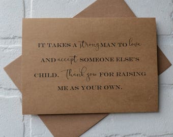 It takes a strong man to accept step father will you WALK me down the aisle kraft step father card step dad card give me away cards