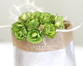 Vintage Style Millinery Moss green paper flowers