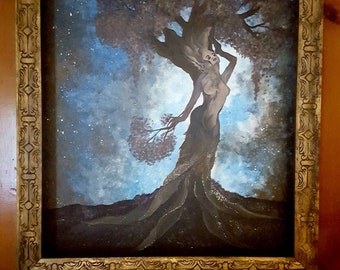 Original phosphorescent acrylic painting