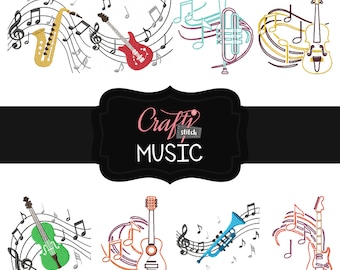 Machine Embroidery Designs - Music Collection of 8