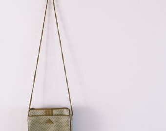 1980's Liz Claiborne leather trim crossbody purse