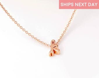 Rose Gold Initial Necklace Inspirational Chokers Necklace Bridesmaid Gift - DCIN