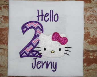 Fast Shipping!!! Hello Kitty Birthday Shirt/Hello Kitty party theme shirt/ Kitty Cat themed shirt/ Hello Kitty Shirt