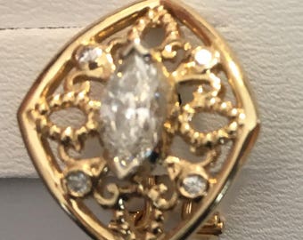 Diamond and Gold lacy earrings