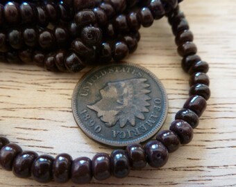 24 Vintage Brown 5-6mm Glass Beads C36