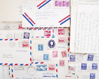 Lot of Vintage Letters, Vintage Mail, Handwritten Letters, Correspondence Paper Ephemera for Scrapbooking, Altered Art, Collage, Mail Art