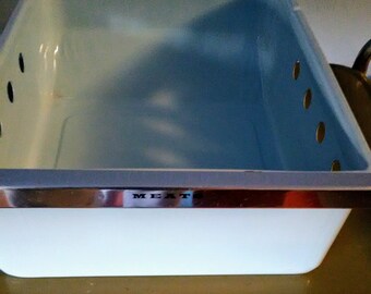 Blue crisper drawer Refrigerator Bin enameled