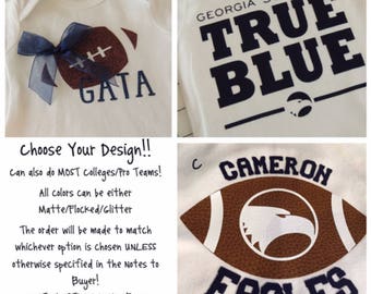 Georgia Southern & Other College/Pro Onesies/Shirts (UGA/Auburn/GT/Alabama/Falcons)