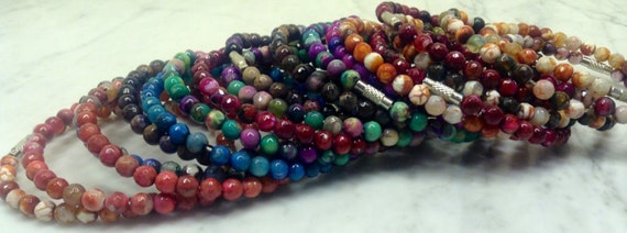 Multicolor Faceted Agate Beaded Bracelets