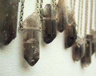 Smoky Quartz Necklace - Raw Crystal Necklace - Smokey Quartz Crystal Necklace - Crystal Necklace for Men - Raw Smoky Quartz Jewelry
